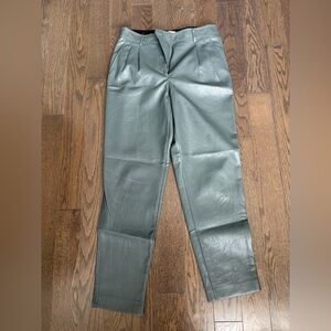 Babaton Grey/Green Leather Pants